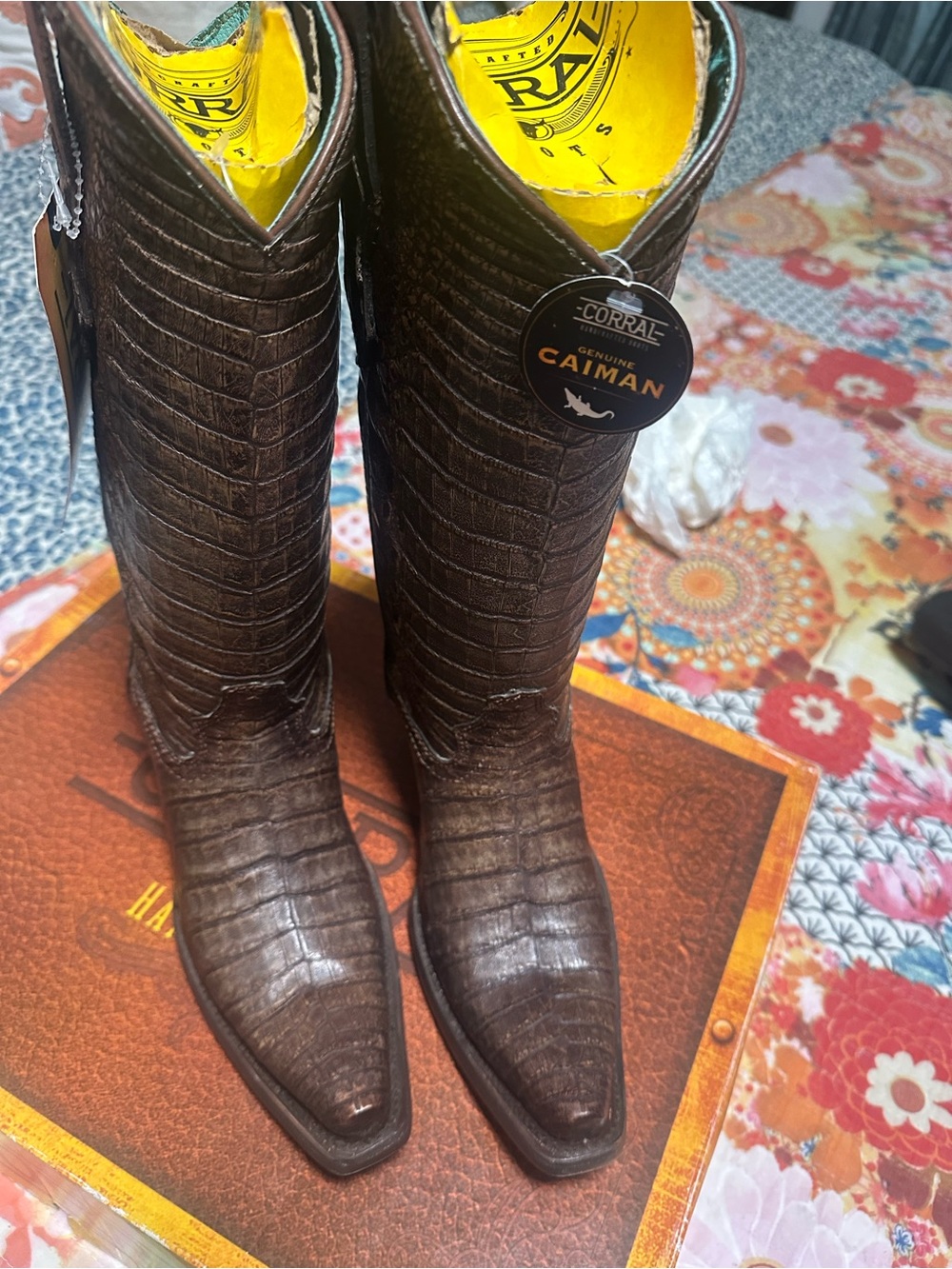 Corral Limited edition Brown full caiman lHandcrafted women boots - Picture 7 of 9